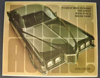 1969 Pontiac Brochure Folder Gto Firebird Grand Prix Bonneville Orig
