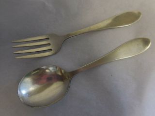 Gorham Sterling Silver Baby Fork And Spoon No Monogram Simple Pattern
