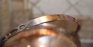 Vintage Antique Silver Plate Brass Bridal Bride Basket Bowl Dish Ribbed Pierced 5