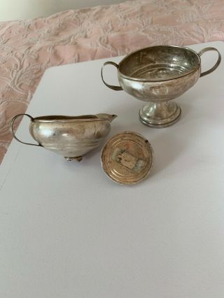 Sterling Silver Creamer And Sugar Bowl Weighted 209 Grams