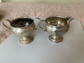 Sterling Silver Creamer And Sugar Bowl Weighted 227 Grams