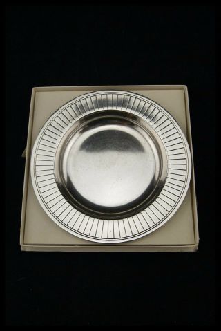 Christofle Art Deco Baby Plate Silver Plated 6.  1/2 " Porridge Plate Origin Case