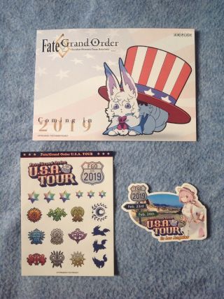 Fate Grand Order Fgo Usa Tour Postcard Sticker Set