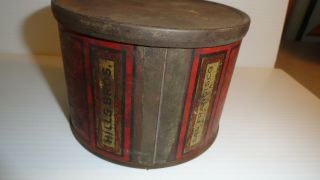 VINTAGE HILLS BROS.  COFFEE TIN WITH LID RED CAN BRAND 2