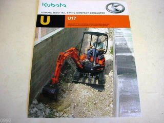Kubota U17 Compact Excavator Literature