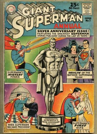 Superman Annual 7 - 1963 Gd/vg 3.  0 84 Page Giant Origin Of Superman / Batman Team