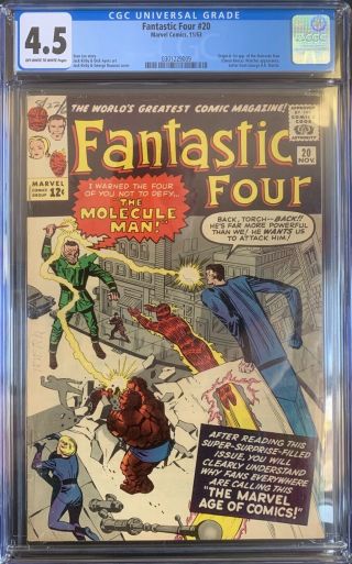 Fantastic Four 20 (1963) Cgc 4.  5 1st App Of Molecule Man Lee Kirby