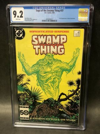 Saga Of The Swamp Thing 37 (1985) Cgc 9.  2 - 1st App John Constantine Hellblazer