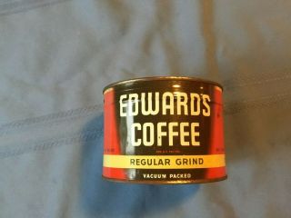 Vintage Edwards Coffee Regular Grind 1 Lb Can,  With Key