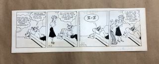 Signed Dagwood Chic Young 4 Panel 1960 Comic Strip Handdrawn