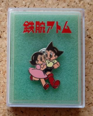 Japan Astro Boy & Uran Pin Badge Osamu Tezuka Manga Anime Tetsuwan Atom Official