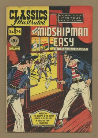 Classics Illustrated 074 Mr.  Midshipman Easy 1 1950 Gd,  2.  5