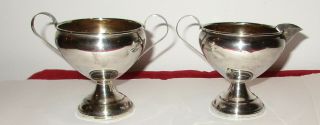 Antique Hamilton Sterling Silver Creamer And Sugar Weighted Bottoms