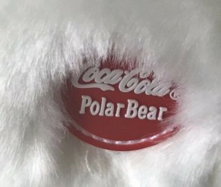 Coca Cola Polar Bear Teddy Large White Plush 10” Christmas Plush 5