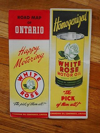 " 1953 White Rose Canadian Oil Companies,  Advertising Ontario Road Map "