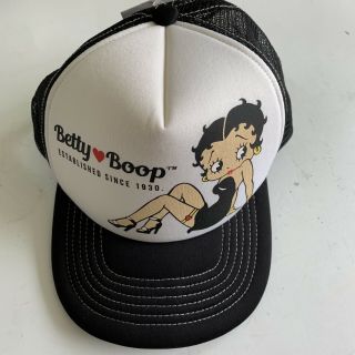 Ball Cap Unisex Black And White Cloth Betty Boop Adjustable With Tags