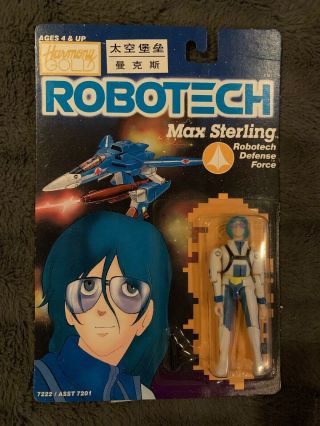 On Card Matchbox Harmony Gold Robotech Max Sterling Vintage Figure
