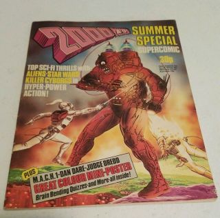 2000ad Summer Special Supercomic 1977 Ipc,  Judge Dredd Dan Dare,  Rare,  With Poster