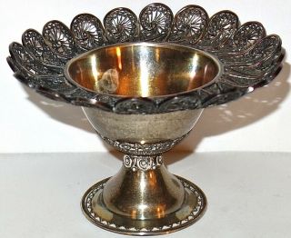 Antique Israel Sterling Silver Pedestal Bowl W/maker 