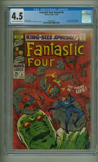 Fantastic Four Annual 6 (cgc 4.  5) C - O/w; Franklin Richards; Annihilus (c 24216)