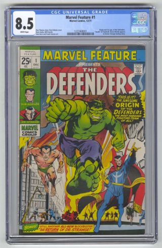Marvel Feature 1 Cgc 8.  5 Comic Key 1st Defenders White Pages