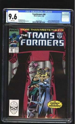 Transformers 46 Cgc 9.  6 Nm,  Road Jammers Autobots Decepticons Marvel 1988