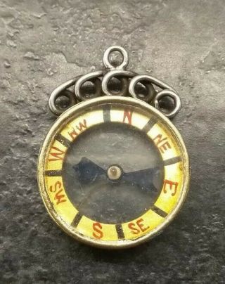 Antique Victorian Silver Albert Pocket Watch Chain Compass Fob.  By H.  P.  1897 - 98.