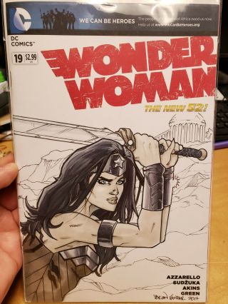 Art/sketch Wonder Woman By Brian Vander 19 Blank Dc Comics