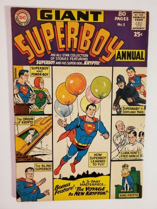 Superboy Annual 1 (vg,  4.  5) 1964 Giant Origin Of Krypto Silver Age Dc Comics