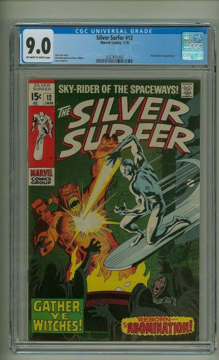 Silver Surfer 12 (cgc 9.  0) Ow/w Pgs; Abomination; Buscema; Marvel; 1970 (c 24517