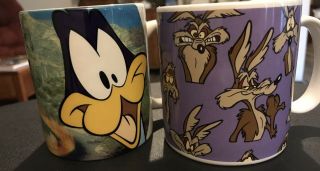 Vintage 1994 Wile E Coyote Coffee Mug Cup & Looney Tunes Road Runner Coffee Cups