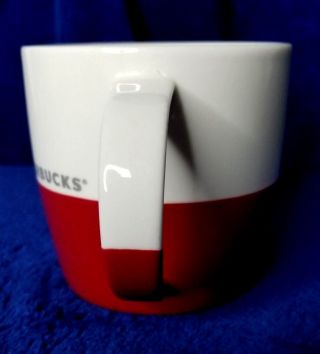 Starbucks 2011 Coffee Mug Cup Red and White Bone China 16 oz. 2