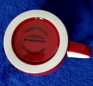 Starbucks 2011 Coffee Mug Cup Red and White Bone China 16 oz. 5