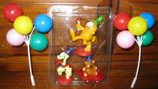 Garfield The Cat Plastic Pvc Figures 1981 Pooky Bear Odie Cake Toppers,