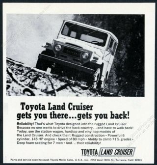 1969 Toyota Land Cruiser Photo Gets You There Gets You Back Vintage Print Ad
