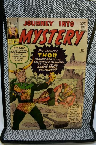 Journey Into Mystery Mighty Thor 92 Marvel Silver Age Comics 1963 Stan Lee 4.  0