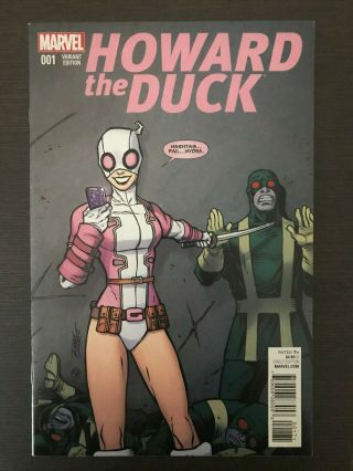 Howard The Duck 1 Gwenpool Variant 2016 Marvel Comic Book Retailer Incentive Ri