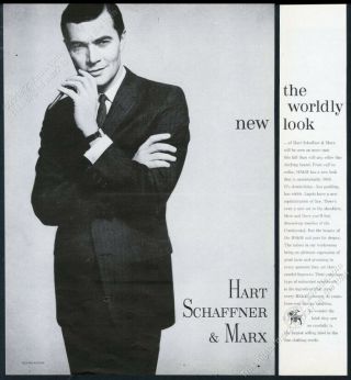 1959 Richard Avedon Handsome Man Photo Hart Schaffner & Marx Vintage Print Ad