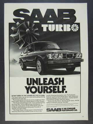 1978 Saab 99 Turbo Car Illustration Art Vintage Print Ad
