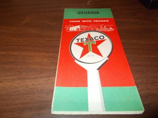 1956 Texaco Georgia Vintage Road Map