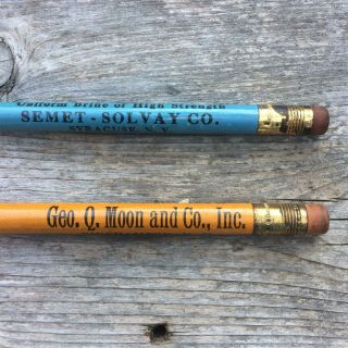 EARLY - 1900s EXTRA - THICK ADVERTISING PENCILS - GEO.  MOON CO. ,  & SEMET - SOLVAY CO. 2