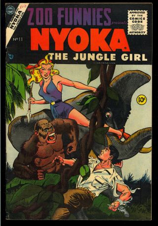 Zoo Funnies Presents Nyoka The Jungle Girl 11 Charlton 1955 Fn - Vf