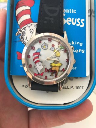 Authentic Dr.  Seuss 1997 Cat in the Hat Quartz Watch Wristwatch.  In Tin. 3
