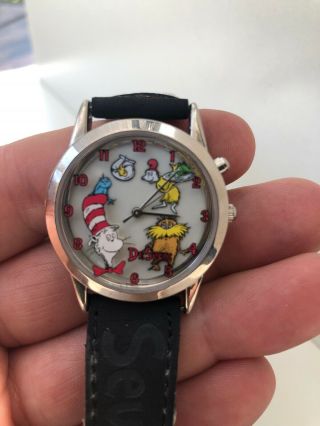 Authentic Dr.  Seuss 1997 Cat in the Hat Quartz Watch Wristwatch.  In Tin. 5