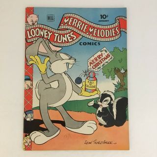 Looney Tunes Merrie Melodies 39 Dell 1945 Bugs Bunny Porky Pig Elmer Fudd Vg,