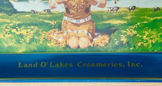 Vintage Metal Tray Advertising LAND O ' LAKES CREAMERIES Great Colorful Graphics 2