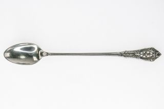 Wallace Sterling Silver Rose Point 7 1/2 " Ice Tea Spoon - No Monograms