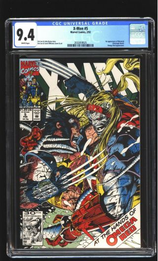 X - Men 5 Cgc 9.  4 Nm Omega Red Wolverine Jim Lee Cover Marvel 1992