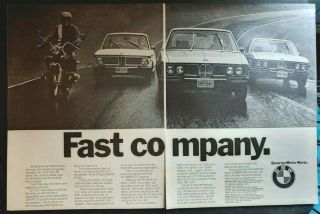 1973 Bmw Fast Company Motorcycle Sedans 2 Page Print Ad