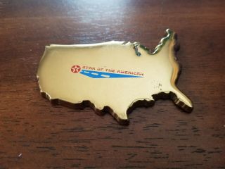 Texaco Star Of The American Paper Weight - Shape Of Usa - Solid Brass Specialties